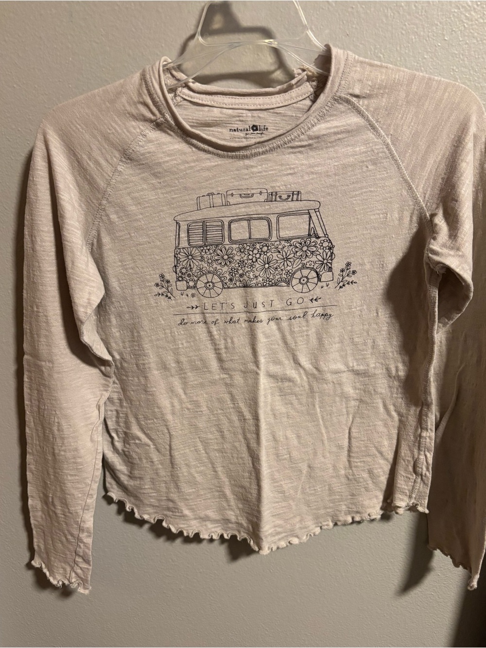 Natural Life Women’s Long-Sleeve Natural Graphic Tee - 'Let's Just Go'